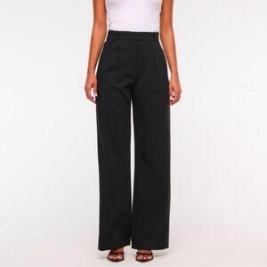 NWOT Abercrombie & Fitch Sloane Tailored Wide Leg Pant Black 27 4 L long